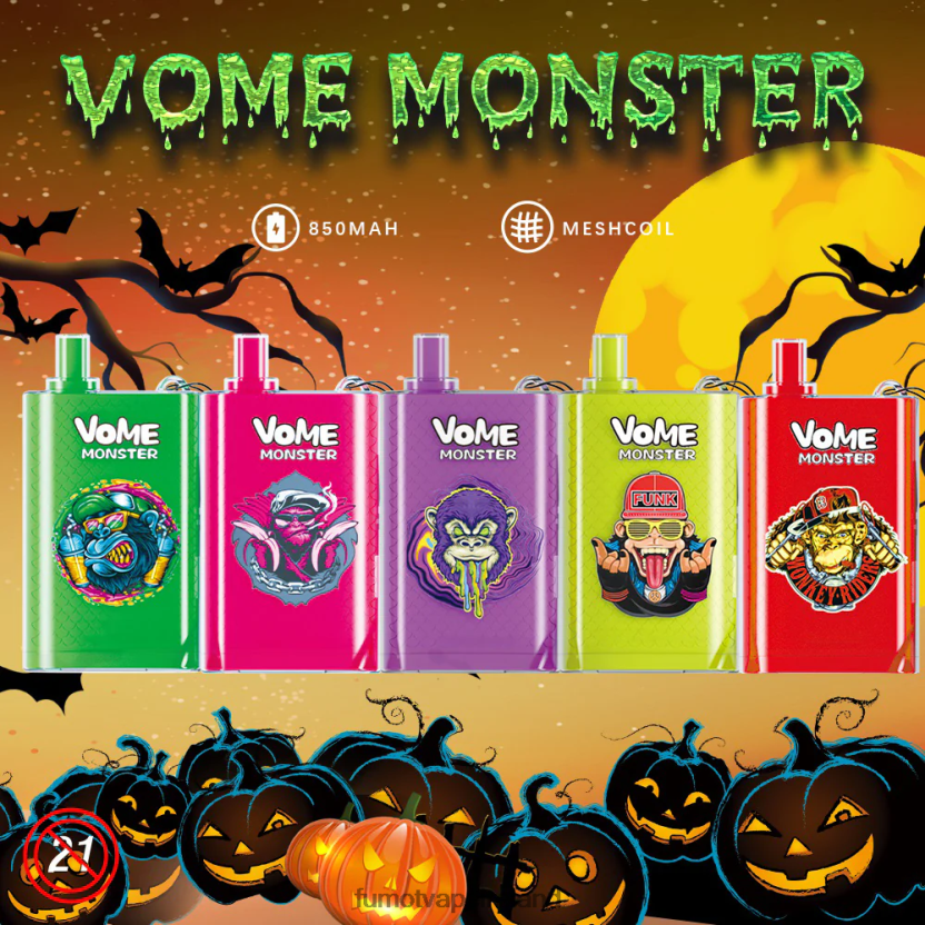 Fumot Vome Monster 10000 Disposable Vape Pod Device - 20ML (1 Piece) T6F626435 | Fumot Disposable Vape Rainbow Candy